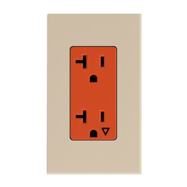 Taupe 20 amp 120 volt Isolated Ground Receptacle Outlet