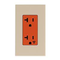 Lutron Taupe 20 amp 120 volt Isolated Ground Receptacle Outlet