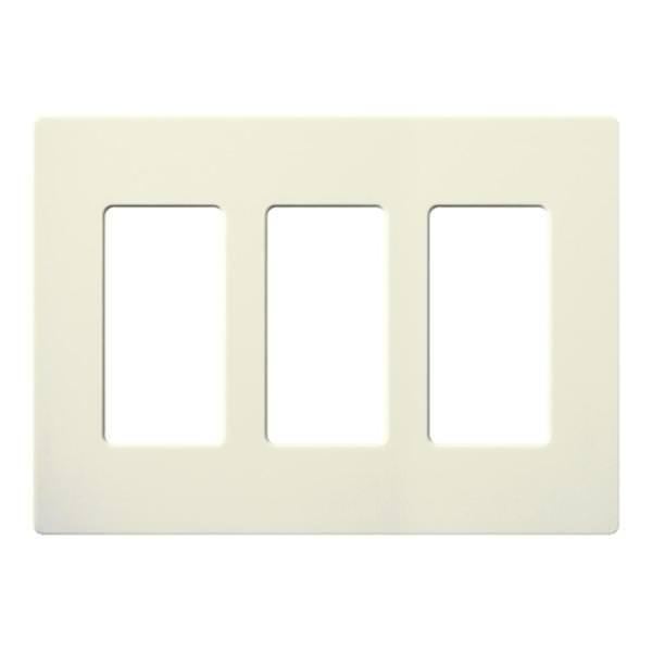 3-Gang Biscuit Satin Wallplate