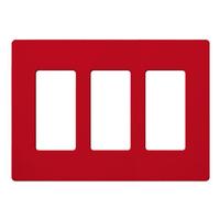 Lutron 3-Gang Hot Red Satin Wallplate
