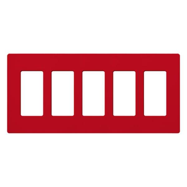 5-Gang Hot Red Satin Wallplate