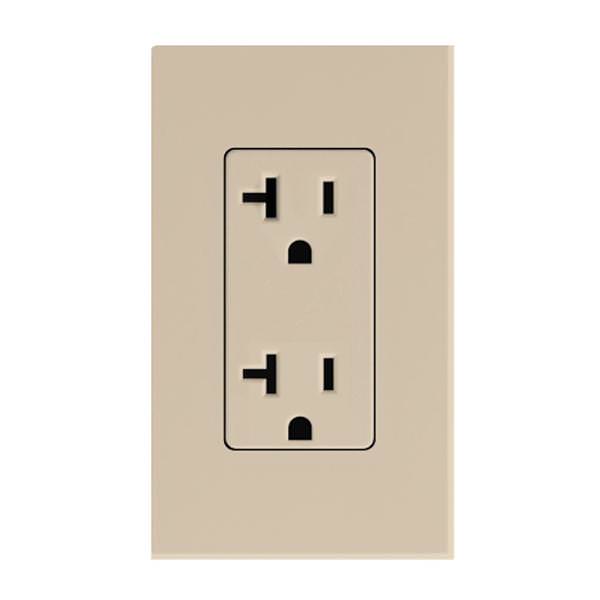 Taupe 20 amp 120 volt Receptacle Outlet