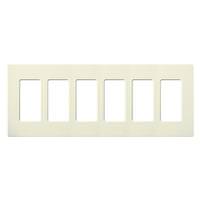 Lutron 6-Gang Biscuit Satin Wallplate