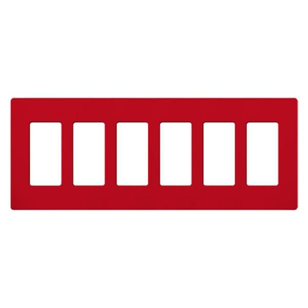 6-Gang Hot Red Satin Wallplate