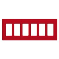 Lutron 6-Gang Hot Red Satin Wallplate