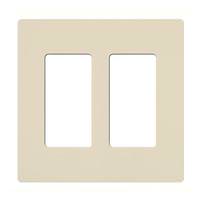 Lutron 2-Gang Light Almond Gloss Wallplate