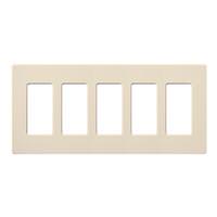 Lutron 5-Gang Light Almond Gloss Wallplate