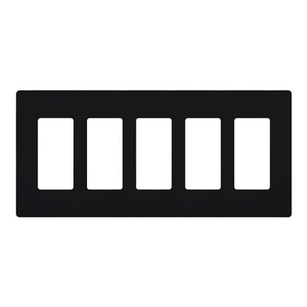 5-Gang Black Gloss Wallplate