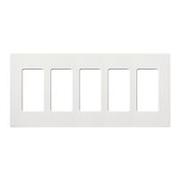 Lutron 5-Gang White Gloss Wallplate