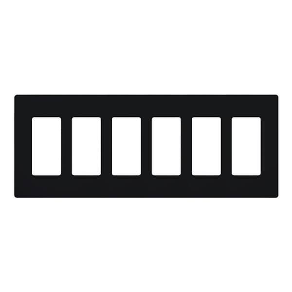 6-Gang Black Gloss Wallplate