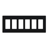 Lutron 6-Gang Black Gloss Wallplate