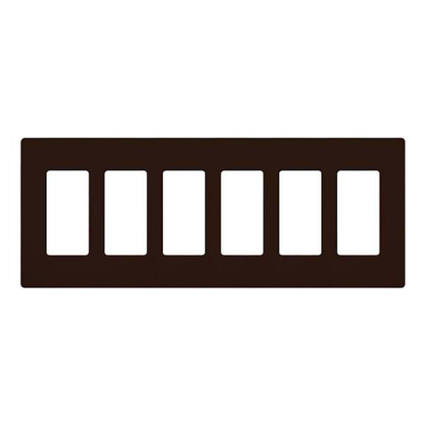6-Gang Brown  Gloss Wallplate