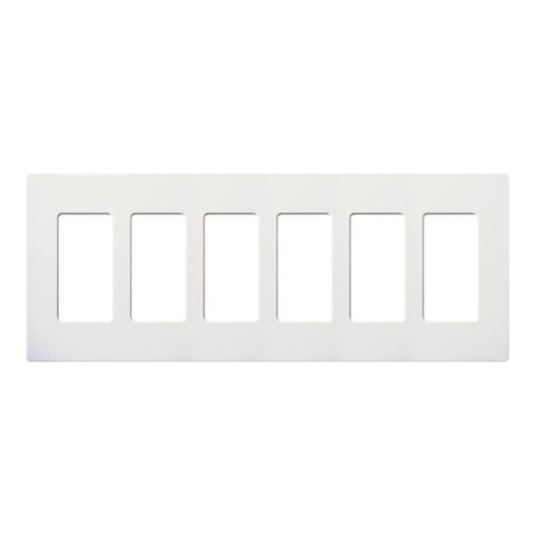 6-Gang White Gloss Wallplate
