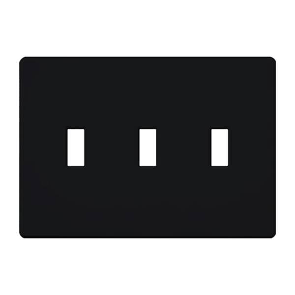 3-Gang Black Gloss Wallplate