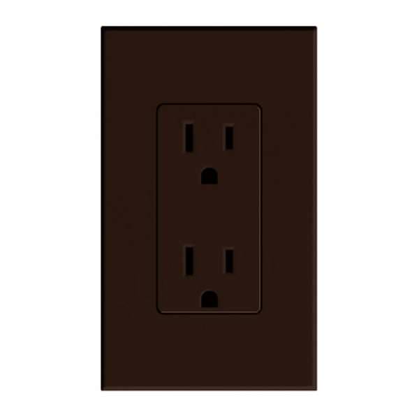 Brown 15 amp 120 volt Tamper Resistant Receptacle Outlet