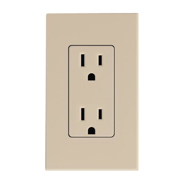 Taupe 15 amp 120 volt Tamper Resistant Receptacle Outlet