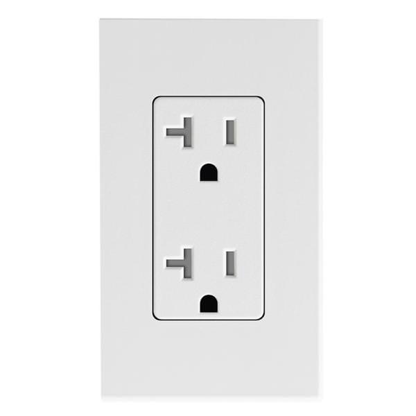 White 20 amp 120 volt Tamper Resistant Receptacle Outlet