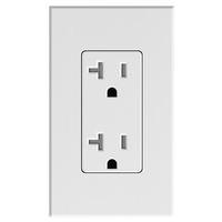 Lutron Snow 20 amp 120 volt Tamper Resistant Receptacle Outlet