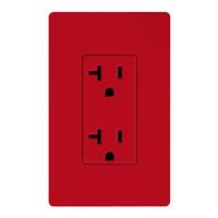 Lutron Hot Red 20 amp 120 volt Tamper Resistant Receptacle Outlet