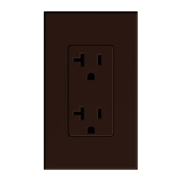 Brown 20 amp 120 volt Tamper Resistant Receptacle Outlet