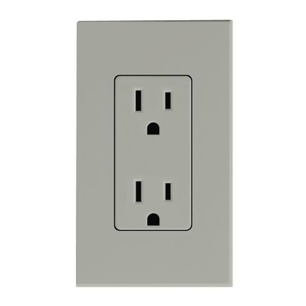 Gray 15 amp 120 volt Receptacle Outlet