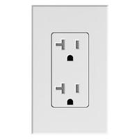 Lutron White 20 amp 120 volt Receptacle Outlet