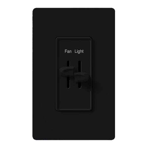 120 volt 2.5 amp Black Slider Fully Variable Fan and Light Control