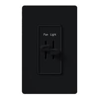 Lutron 120 volt 2.5 amp Black Slider Fully Variable Fan and Light Control