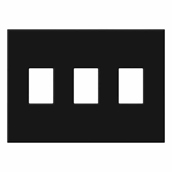 3-Gang Black Wallplate