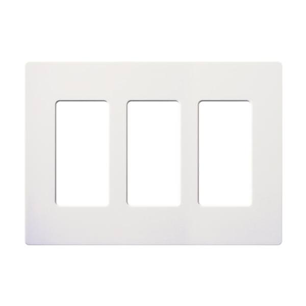 3-Gang White Gloss Wallplate