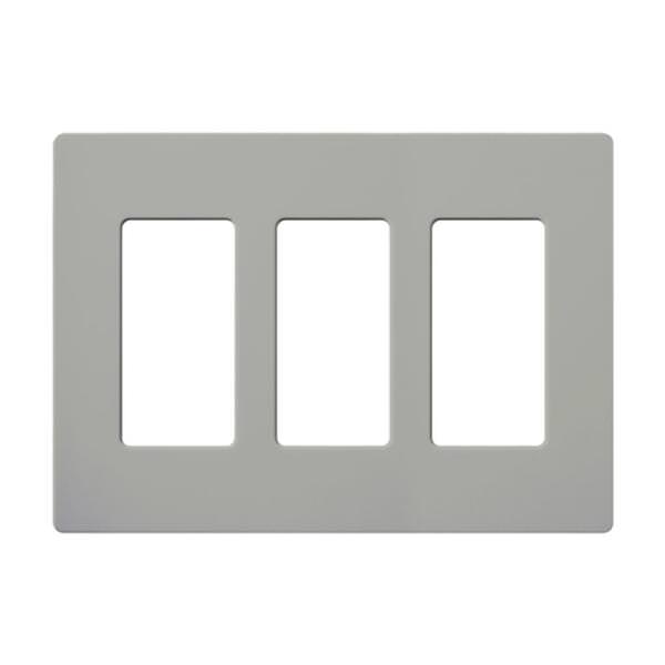 3-Gang Gray Gloss Wallplate