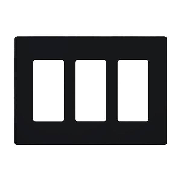 3-Gang Black Gloss Wallplate
