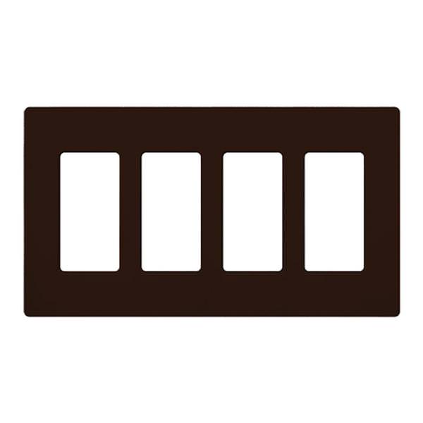 4-Gang Brown Gloss Wallplate