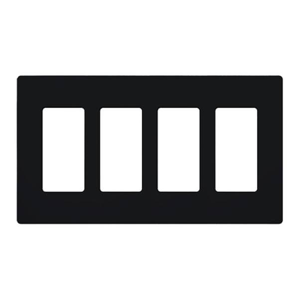 4-Gang Black Gloss Wallplate