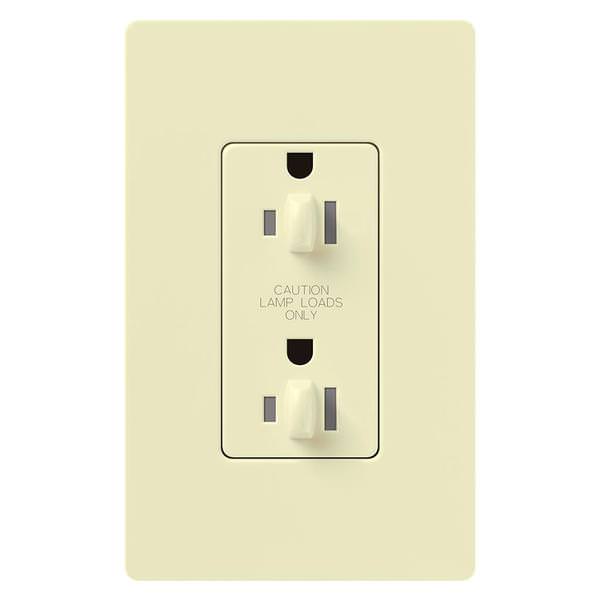 Almond 15 amp 120 volt Tamper Resistant Dual Dimming Receptacle Outlet