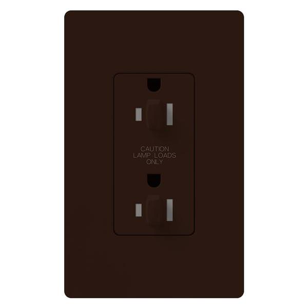 Brown 15 amp 120 volt Tamper Resistant Dual Dimming Receptacle Outlet
