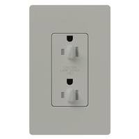 Lutron Gray 15 amp 120 volt Tamper Resistant Dual Dimming Receptacle Outlet