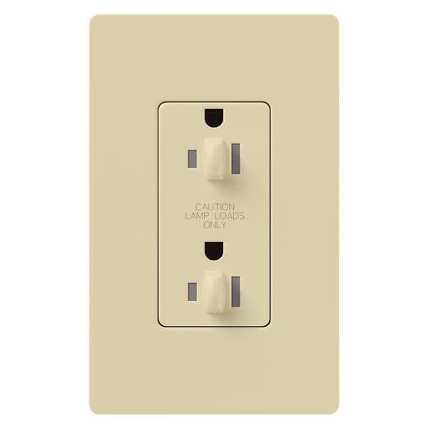 Ivory 15 amp 120 volt Tamper Resistant Dual Dimming Receptacle Outlet