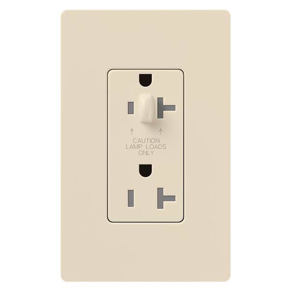 Light Almond 15 amp 120 volt Tamper Resistant Half Dimming Receptacle Outlet