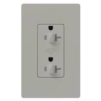 Lutron Gray 20 amp 120 volt Tamper Resistant Dual Dimming Receptacle Outlet