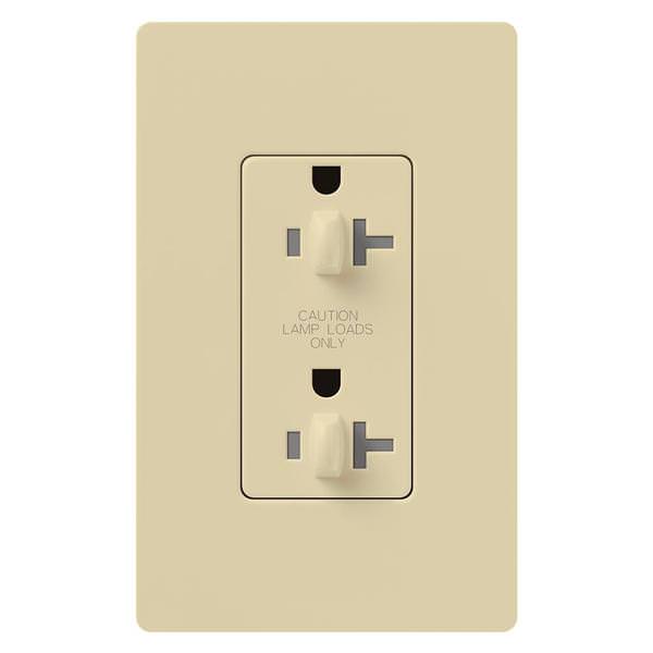 Ivory 20 amp 120 volt Tamper Resistant Dual Dimming Receptacle Outlet