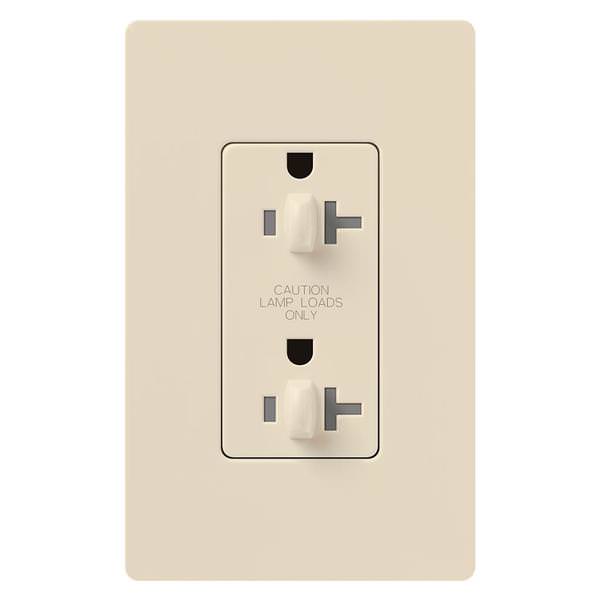 Light Almond 20 amp 120 volt Tamper Resistant Dual Dimming Receptacle Outlet
