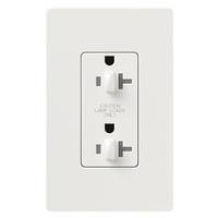 Lutron White 20 amp 120 volt Tamper Resistant Dual Dimming Receptacle Outlet