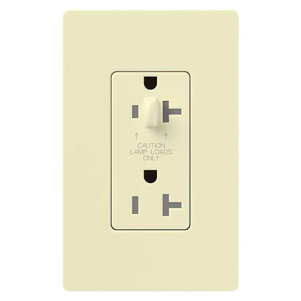 Almond 20 amp 120 volt Tamper Resistant Half Dimming Receptacle Outlet