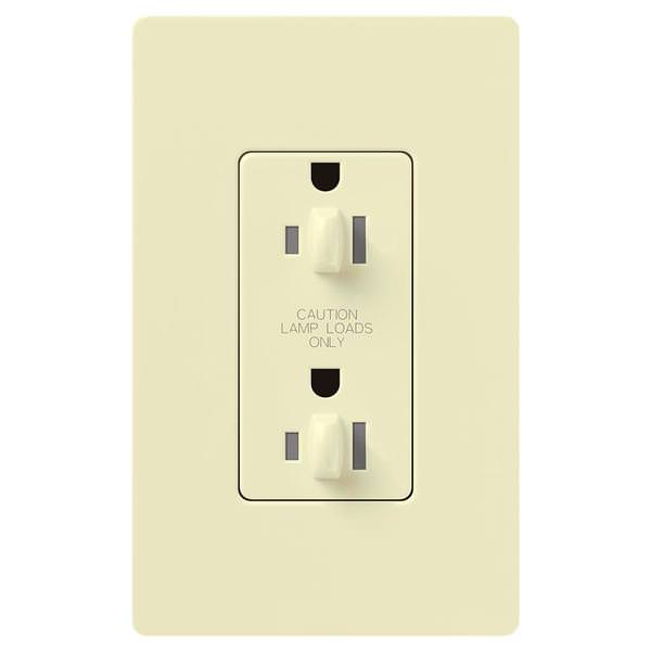 Almond 15 amp 120 volt Tamper Resistant Dual Dimming Receptacle Outlet