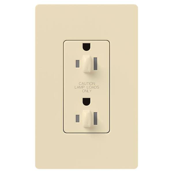 Beige 15 amp 120 volt Tamper Resistant Dual Dimming Receptacle Outlet