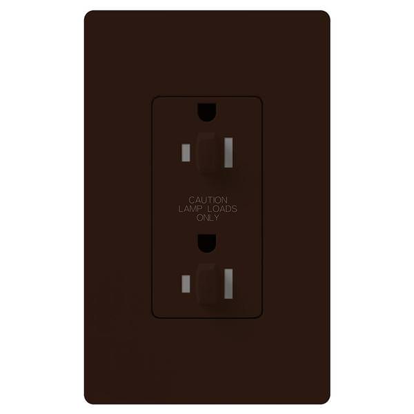 Brown 15 amp 120 volt Tamper Resistant Dual Dimming Receptacle Outlet