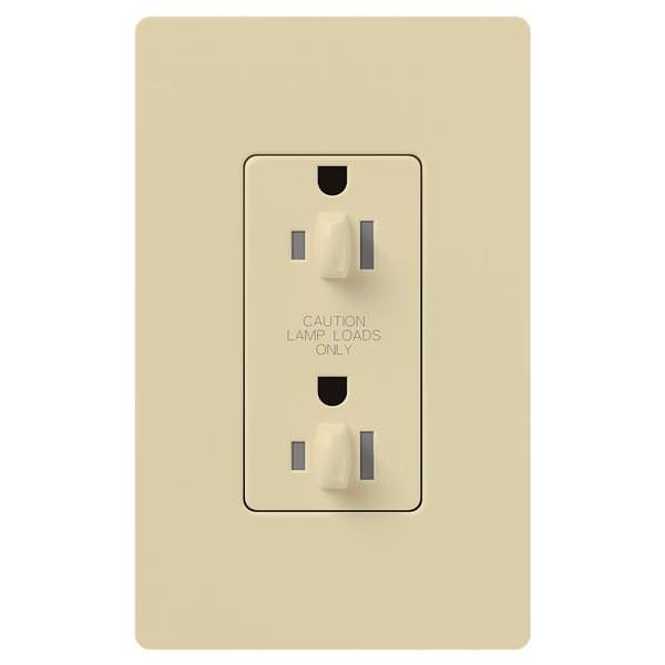 Ivory 15 amp 120 volt Tamper Resistant Dual Dimming Receptacle Outlet