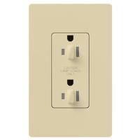 Lutron Ivory 15 amp 120 volt Tamper Resistant Dual Dimming Receptacle Outlet