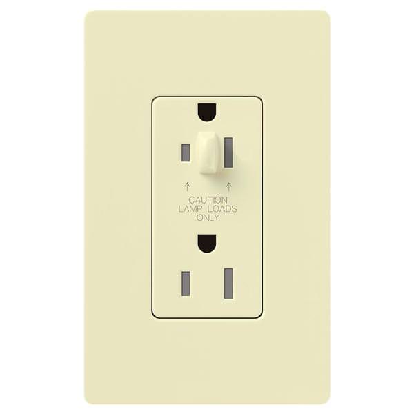 Almond 15 amp 120 volt Tamper Resistant Half-Dimming Receptacle Outlet
